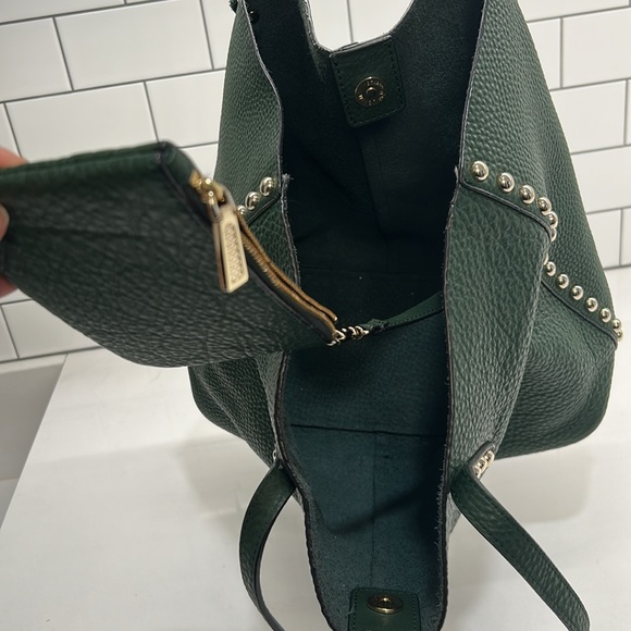 Rebecca Minkoff Dark Green Unlined Leather Tote Bag. - Picture 4 of 10